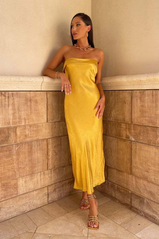 Leila Slip Dress in Marigold