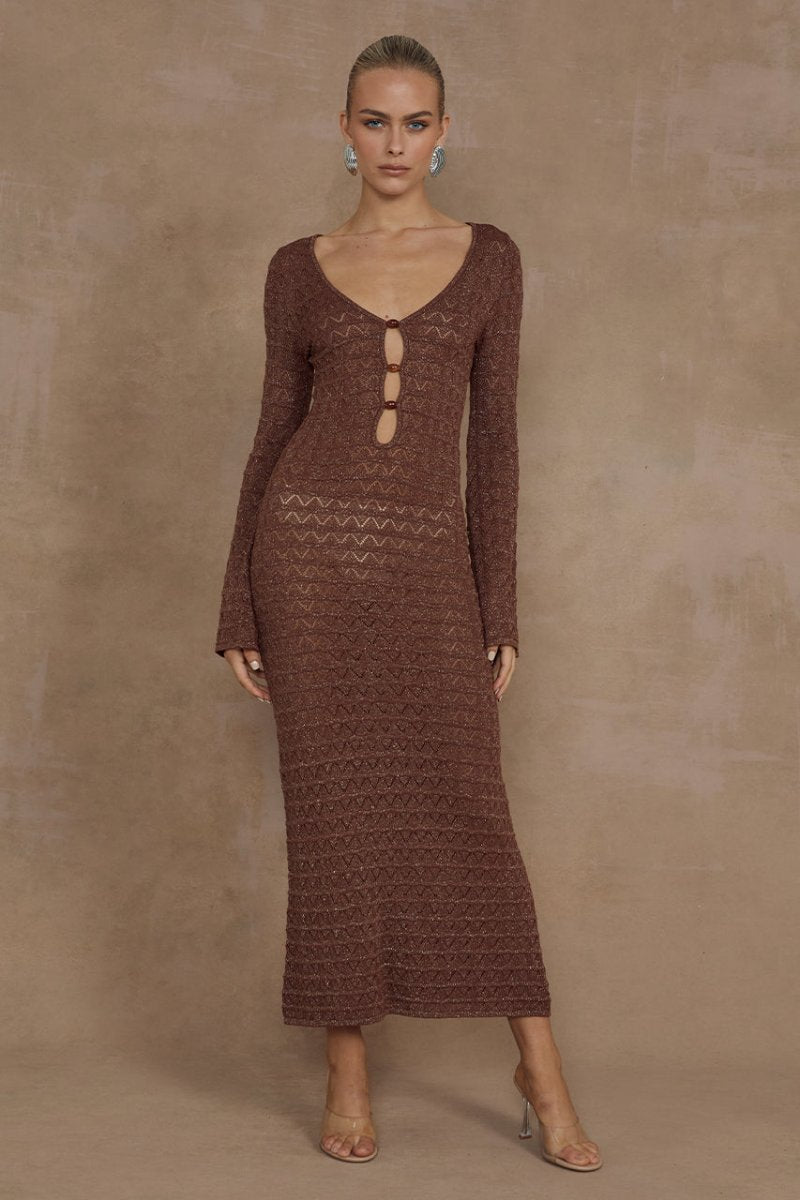 Midi Dress in Espresso