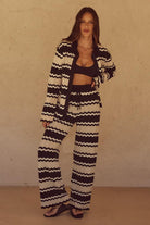 Sofia Knit Pant in Black/Cream