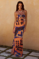 Velzy Strapless Dress in Saber Print